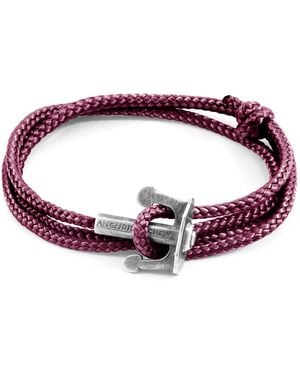 Anchor and Crew Aubergine Union Anchor & Rope Bracelet - Purple