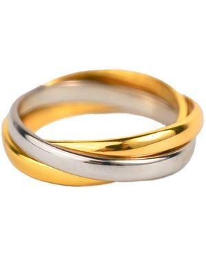 Zynnia Collective Two Tone Interlink Ring - Metallic