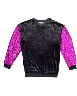 Quillattire Retro Sequin & Velvet Jumper - Purple