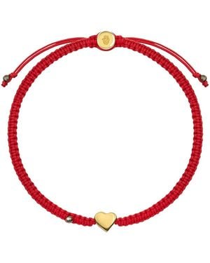Karma and Luck String Heart Charm Bracelet – Love Energy Jewellery – Enchanting Love - Red