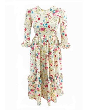 The Well Worn The Felicity Dress Garden Floral - White