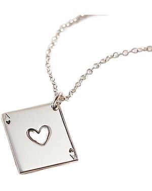 Posh Totty Designs Ace Of Hearts Playing Card Charm Necklace - Metallic