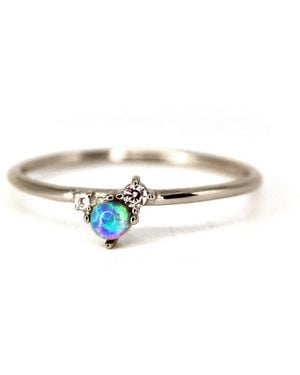 VicStoneNYC Fine Jewelry Natural Opal And Diamond Ring - White