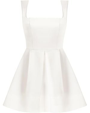 Tia Dorraine Sweet Love Flared Satin Mini Dress, Pearl - White