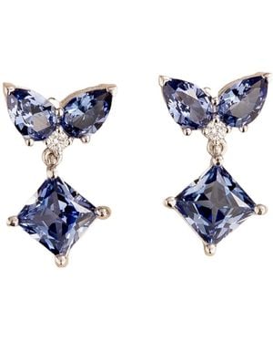Juvetti Amore Earrings Ceylon Sapphire & Diamonds - Blue