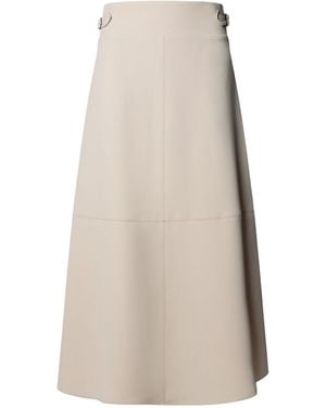 The Extreme Collection Neutrals Flared Midi Skirt - Natural