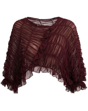 By Noa Rawitz The Shirred Draped Aura Top- Wine/ Burgundy - Purple
