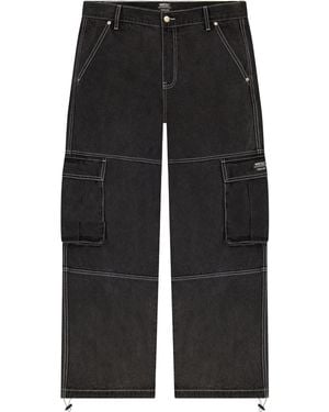 Wesc Baggy Denim Cargo Trousers - Black
