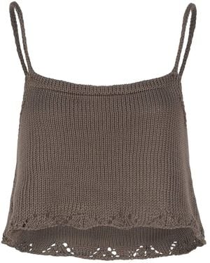 Gunda Hafner Ltd Neutrals Khaki Knit Cami Top - Brown