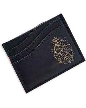 VIDA VIDA Leather Wave Card Holder - Blue