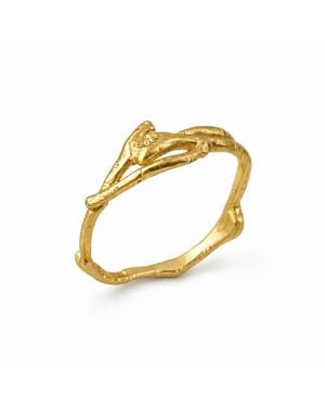 Mother Nature Jewelry Jasmine Branch Ring, Handmade Twig Band - Metallic