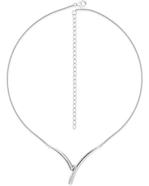 Lucy Quartermaine Wishbone Diamond Drop Necklace - Metallic