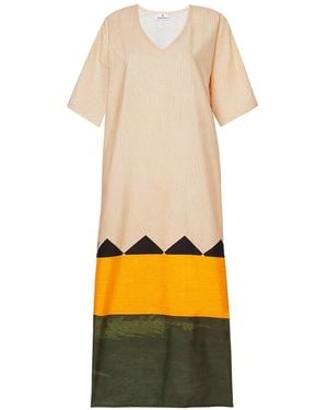 DHARA SHETH DUBAI Beyond The Horizon Long Dress With Pockets - Yellow