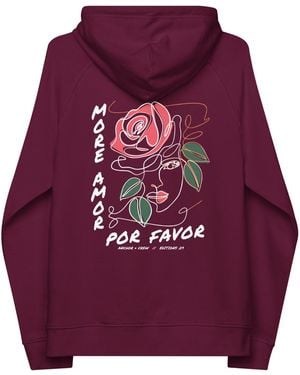 Anchor and Crew Burgundy Nine More Amor Por Favour Editions Organic Cotton Hoodie - Purple