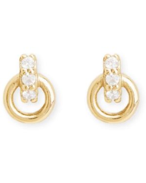 Inari Jewellery Halo Flatback Earrings - Metallic