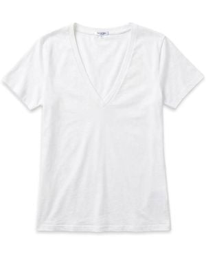 NOEND Supima Cotton Plunge V-Neck Tee - White