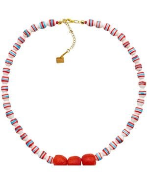 Sunset Magic Studio Marine Striped Necklace - Red