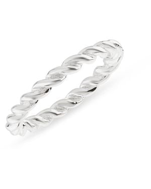 Auree Alhambra Sterling Silver Twisted Ring - White