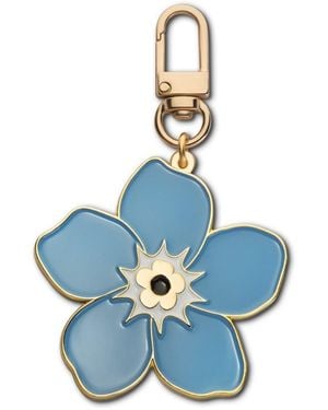 Make Heads Turn Enamel Carabiner Keychain Forget-Me-Not Flower - Blue