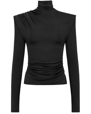 Mandragora Turtleneck With Draping Varo - Black