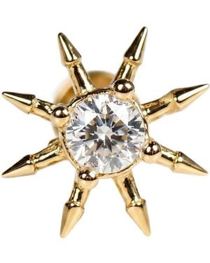 Melt'm Jewelry Sun Flat Back Earrings Solid With Cz - Metallic