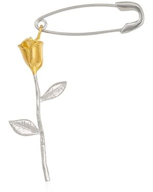 Spero London Safety Pin Colour Rose Sterling Earring - White