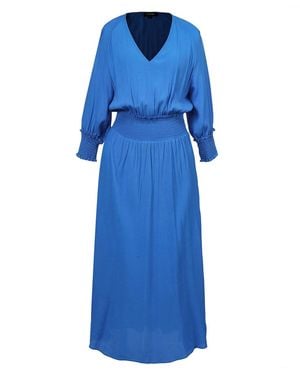 Smart and Joy Smocks Fit-And-Flare V Cleavage Dress - Blue