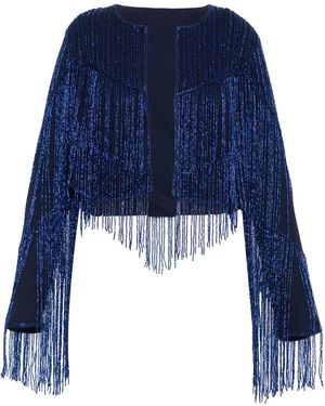 Rose & Nancy Scarlett Fringe Jacket - Blue