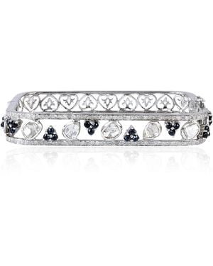 Artisan 18K & Diamond & Spinel Bangle Bracelet - White