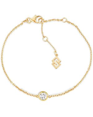 SALLY SKOUFIS Minx Solitaire Bracelet With Made Cz Diamond Stimulant - Metallic
