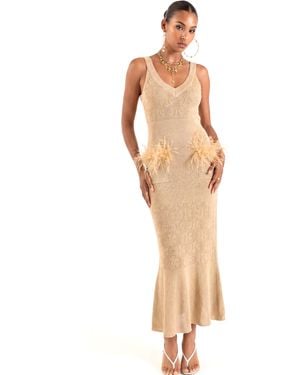 Andreeva Camel Knit Dress - White