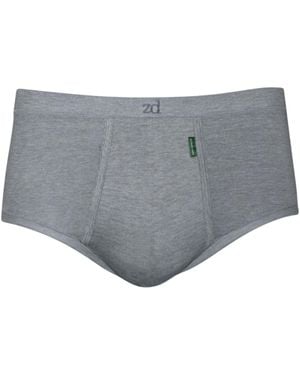Zd - Zero Defects Senior Fly Front Briefs – Premium Egyptian Cotton Comfort - Grey
