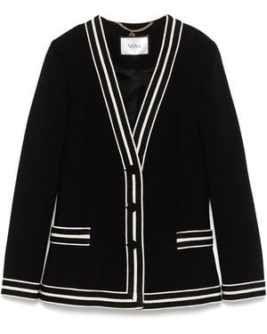 Nissa Single-Breasted Suit Jacket - Black