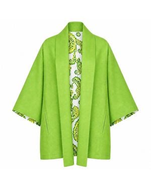Lumina Eligma The Duality Linen Reversible Jacket - Green