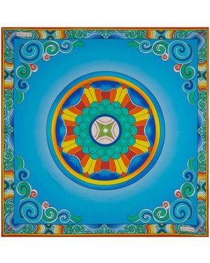 Je Te Veux Samsaeg Temple Motif Scarf - Blue