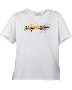 GUILLAUME ALEXANDRE Kandinsky-Inspired Embroidered T-Shirt - White