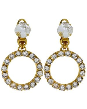 Vickisarge Neutrals The Small Clear Hoop Earrings - Black