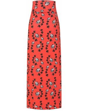 Sophie Cameron Davies Floral Maxi Jersey Skirt - Red
