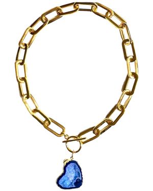 Magpie Rose Oval Chain T-Bar Necklace - Metallic