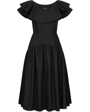 Marianna Déri Ruffled Midi Dress - Black