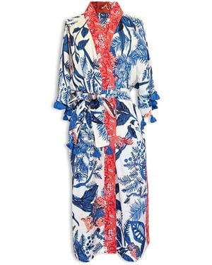 Pick Happy Kimono Cotton Tassels Owl - Blue