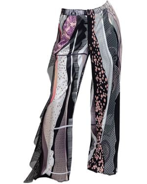ARTISTA Gaia Printed Palazzo Leg Pants - Black