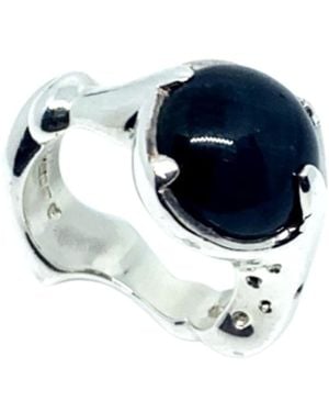 Tg-Jewellery by Tamara Gervasio The Sculpture Sterling Ring Tiger Eyes - Blue