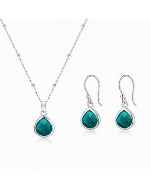 The Jewellery Store London Pear-Shaped Jewellery Set - Blue