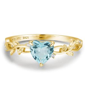 Azura Jewelry New York Everlasting Heart Sky Topaz Ring Vermeil - White