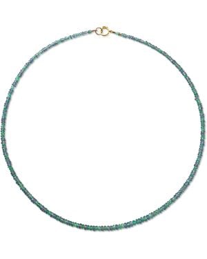 Bombyx House Mixed Sapphire Emerald Graduated Necklace - Metallic