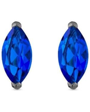 SALLY SKOUFIS Natural Stud Earrings With Made Sapphire - Blue