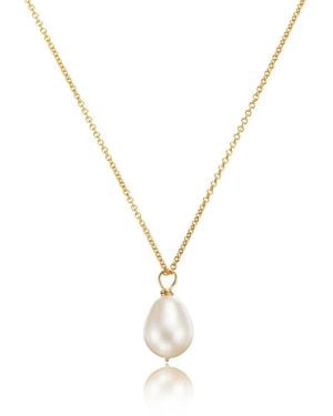 Lily & Roo Large Single Pearl Necklace - Metallic