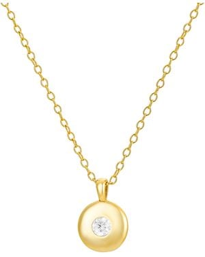 Nazzar Cz Round Pendant Necklace - Metallic
