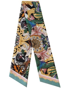 Emily Carter The Baroque Tiger Luxe Twilly Scarf - Blue